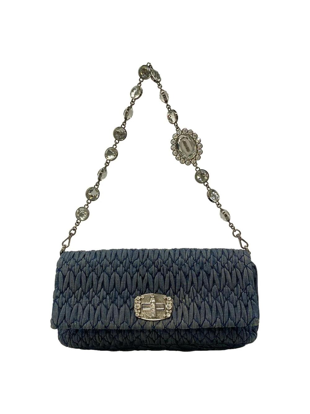 Miumiu Blue Denim Shoulder Bag #363431M61B